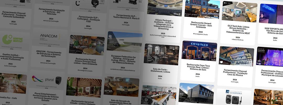 Portfolio de obras da Garrett Audiovisuais de instalação de sistemas