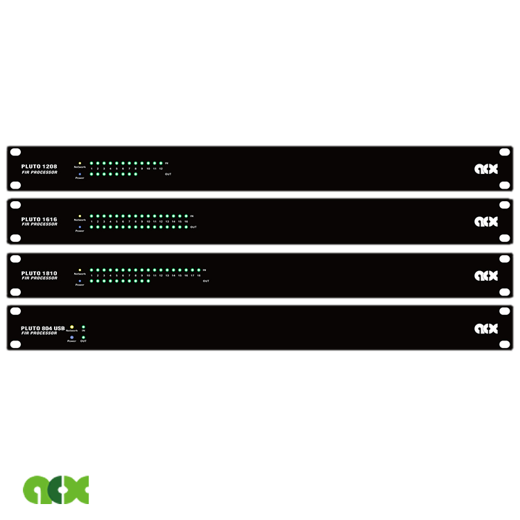ACXSérie PlutoO Pluto é a linha de processadores da ACX projetada para simplificar as conexões em instalações e ambientes de grande escala.Com múltiplas configurações de E/S de 12x8, 16x16, 18x10 e 8x4, além de uma porta USB, o Pluto suporta operação de ponto flutuante de 64 bits com taxas de amostragem de 48/96 kHz e baixo consumo de energia (<22 watts).